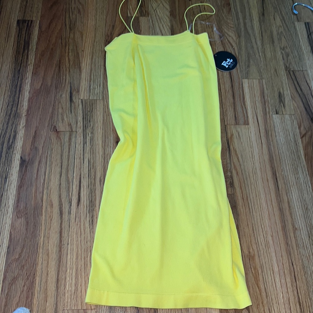 Yellow strap dress